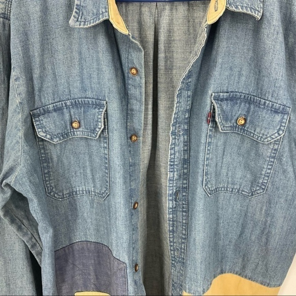 Levi’s Patchwork Button Front Light Weight Cotton… - image 7